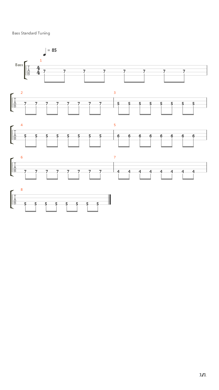 Counting Horses吉他谱