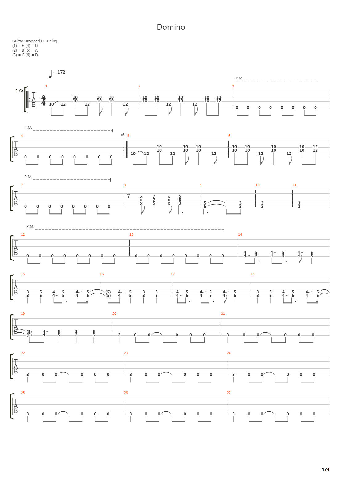 Domino吉他谱