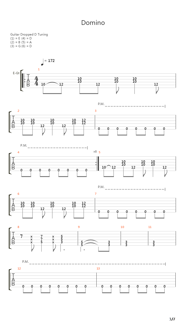 Domino吉他谱