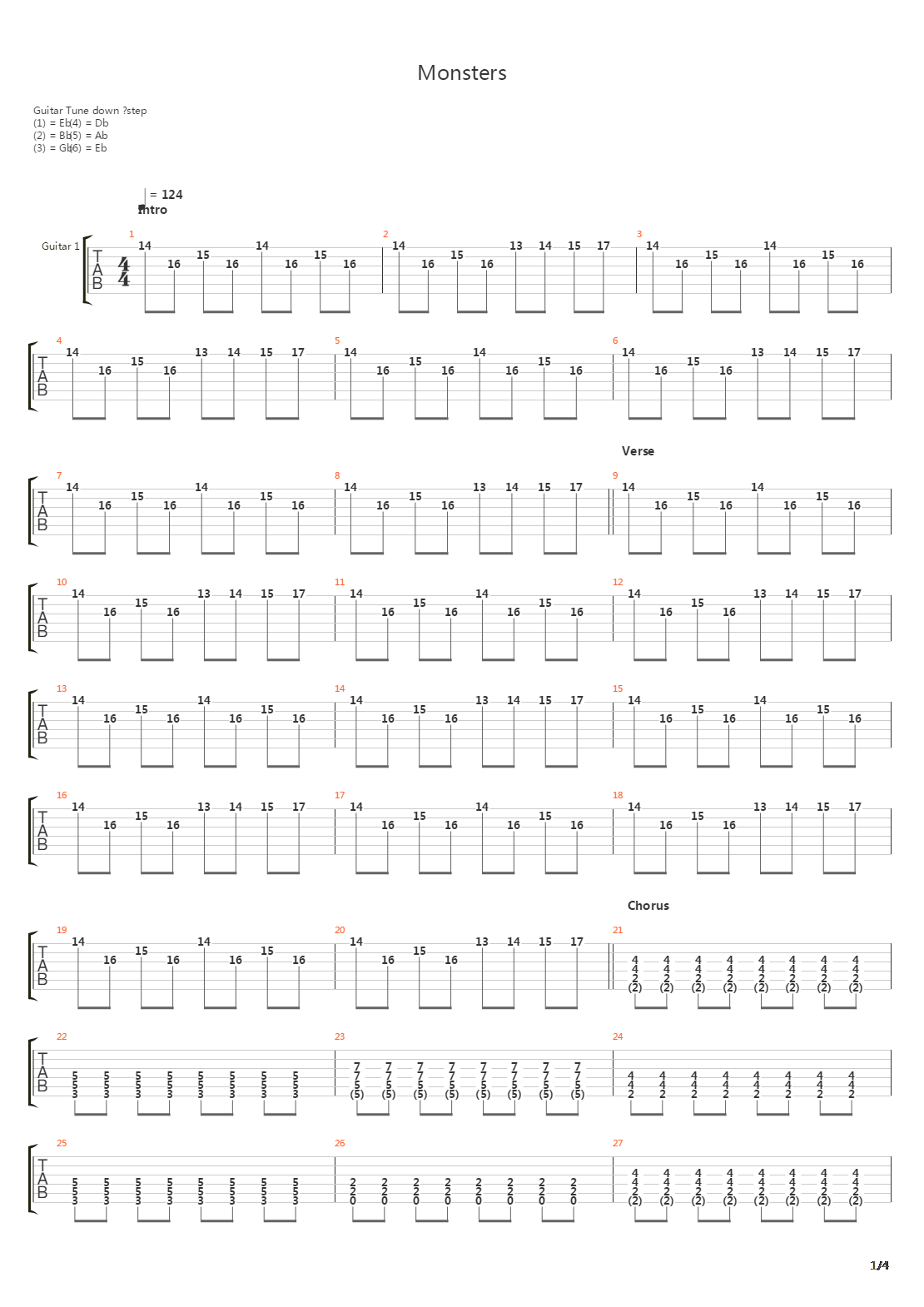 Monsters吉他谱