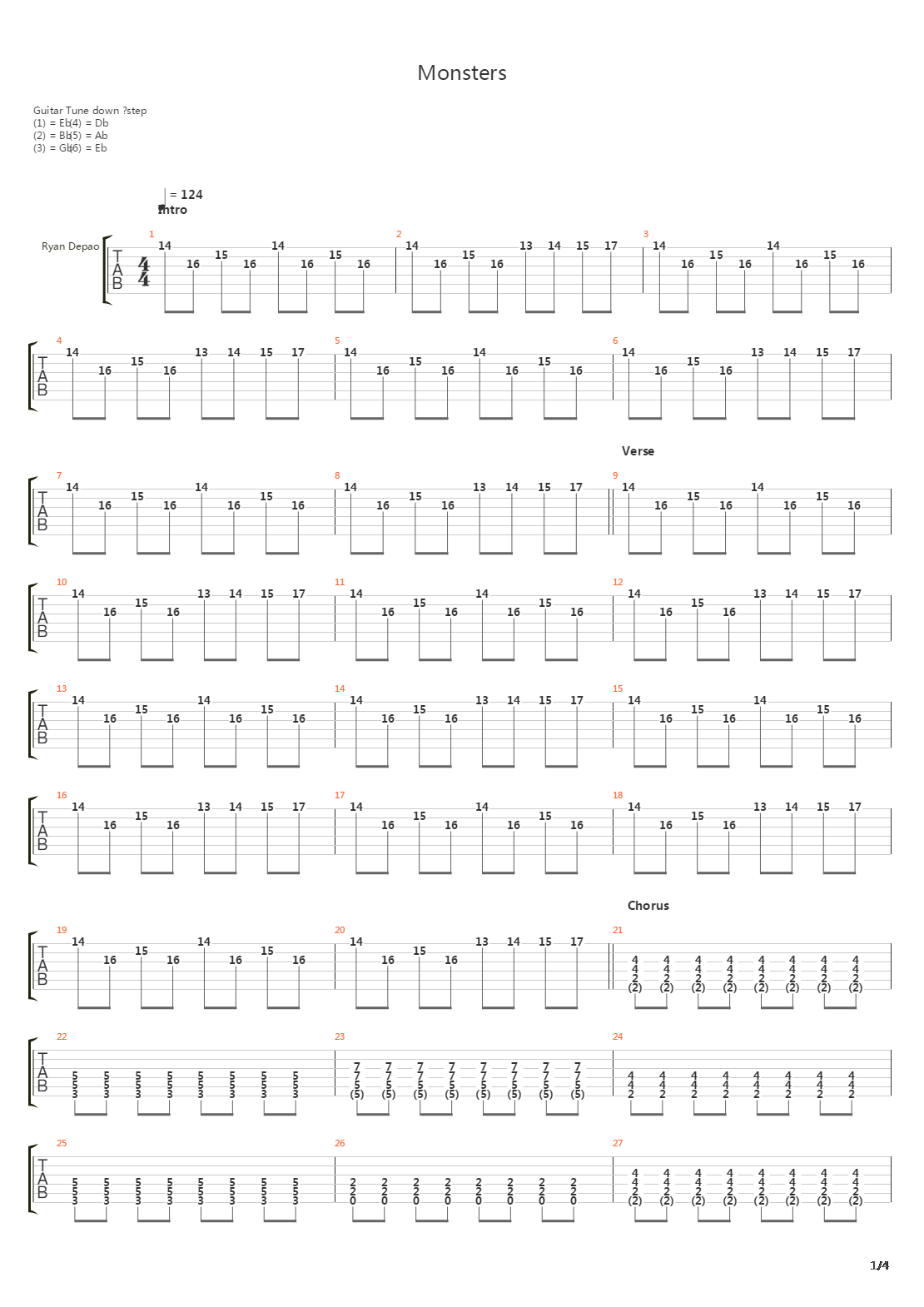 Monsters吉他谱