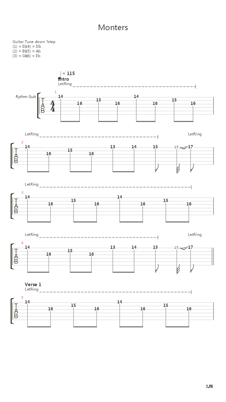 Monsters吉他谱