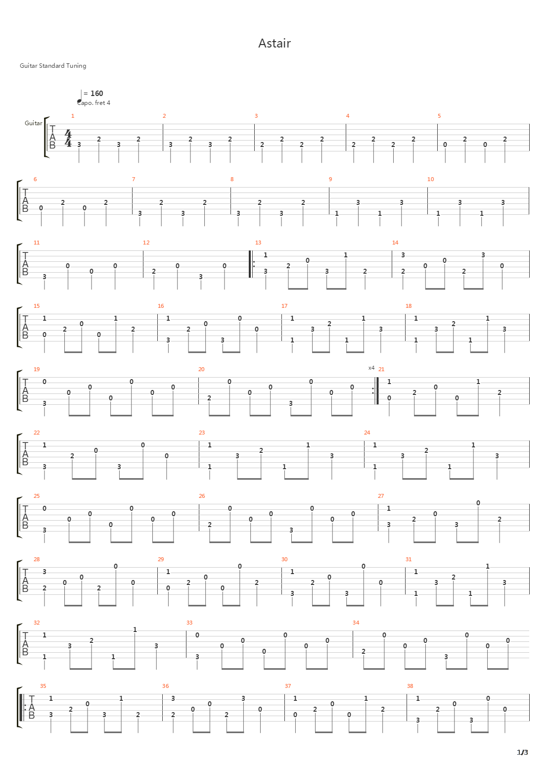 Astair吉他谱