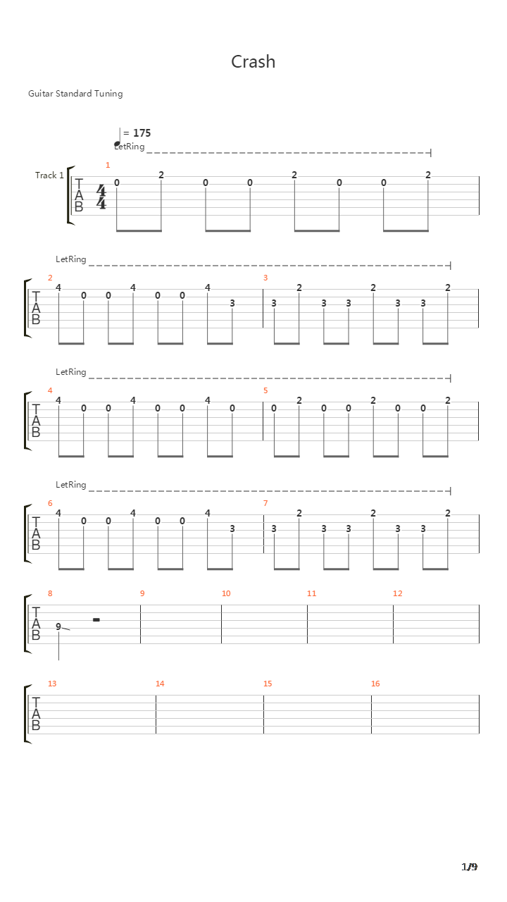 Crash吉他谱