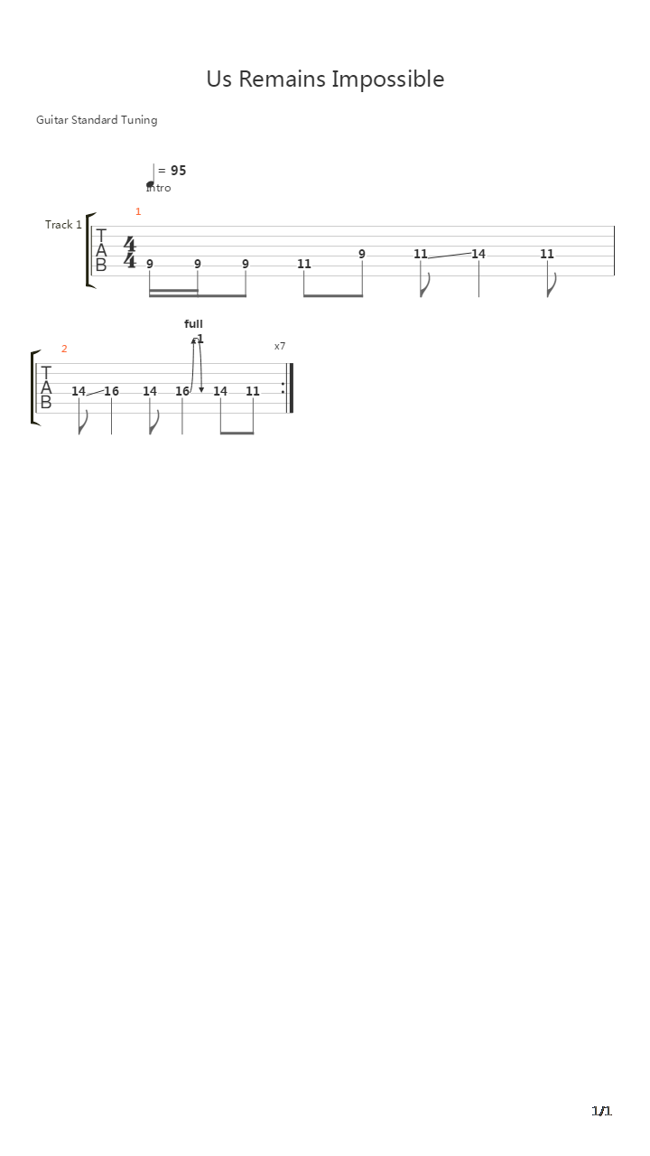 Us Remains Impossible吉他谱
