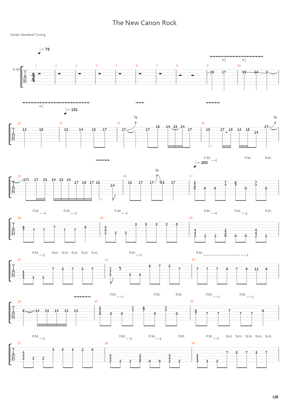 The New Canon Rock吉他谱