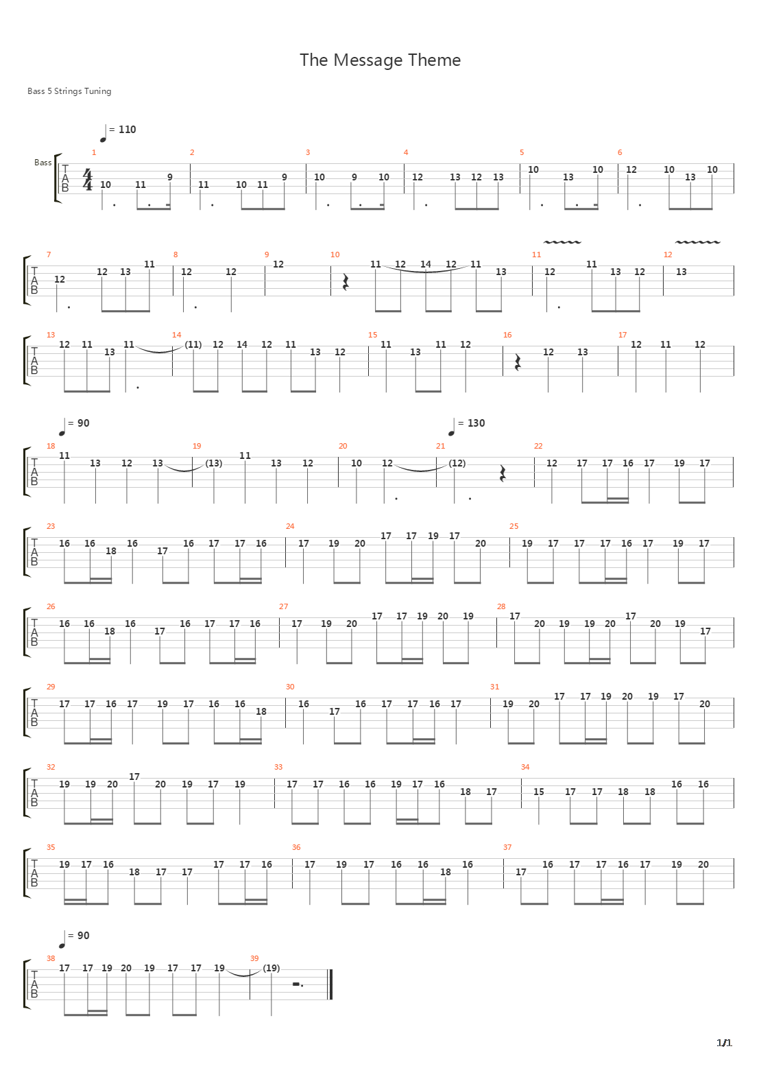 The Message Theme吉他谱