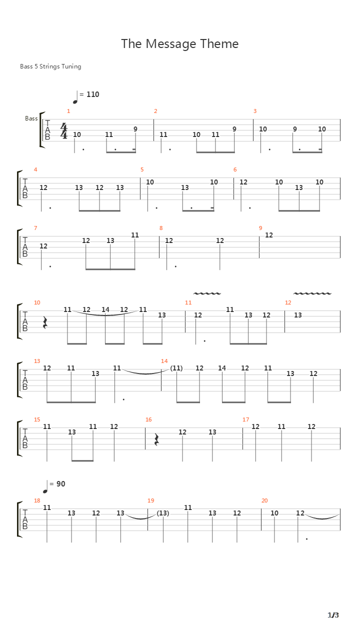 The Message Theme吉他谱