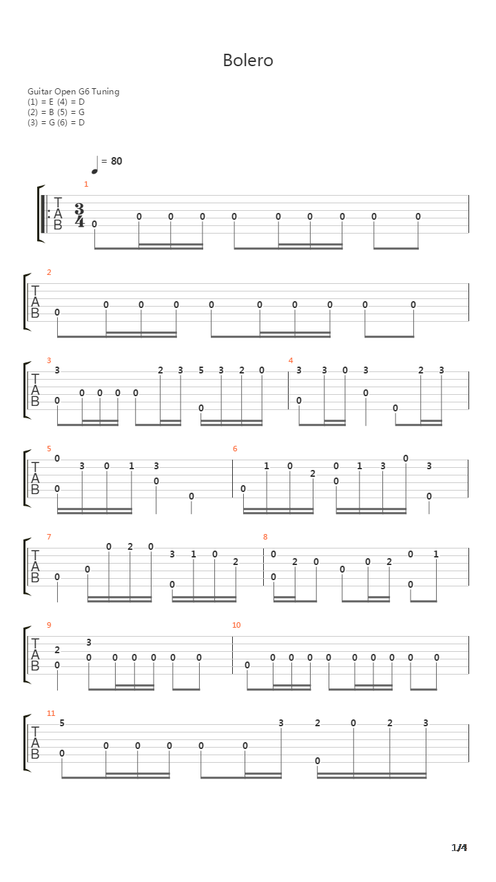 Bolero吉他谱