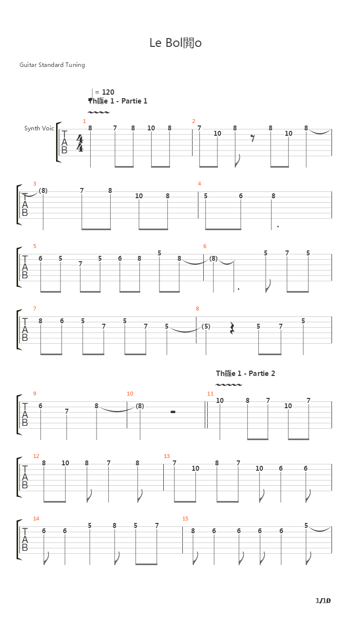 Le Bolero吉他谱