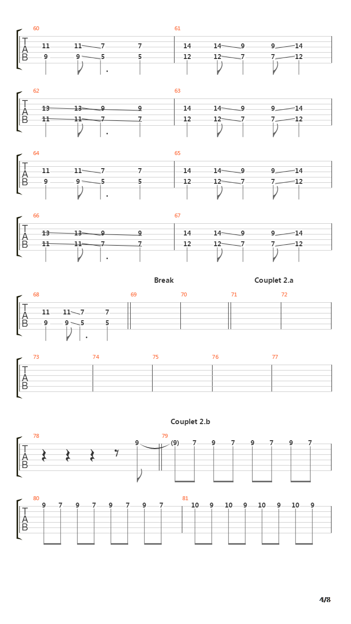 Tes Bonne吉他谱