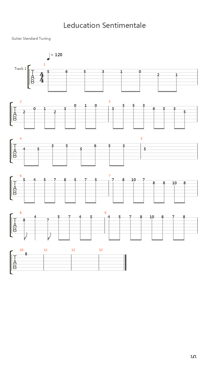 Leducation Sentimentale吉他谱