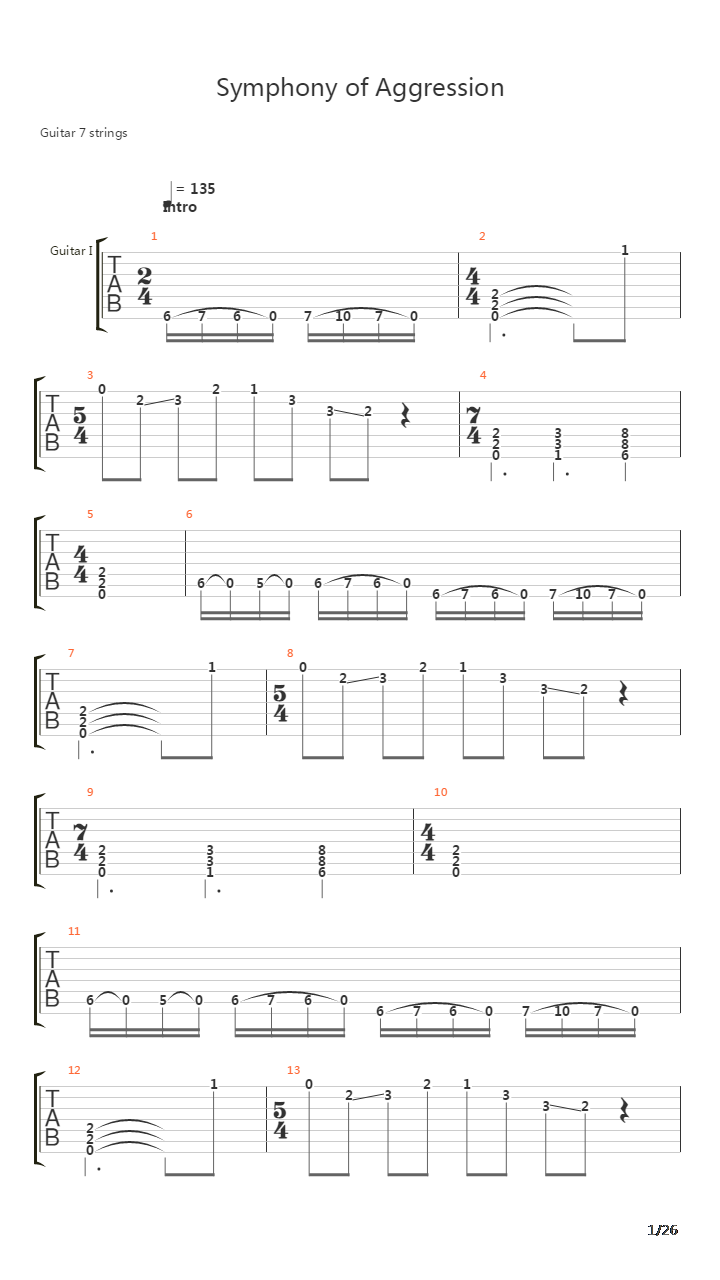 Symphony Of Aggression吉他谱