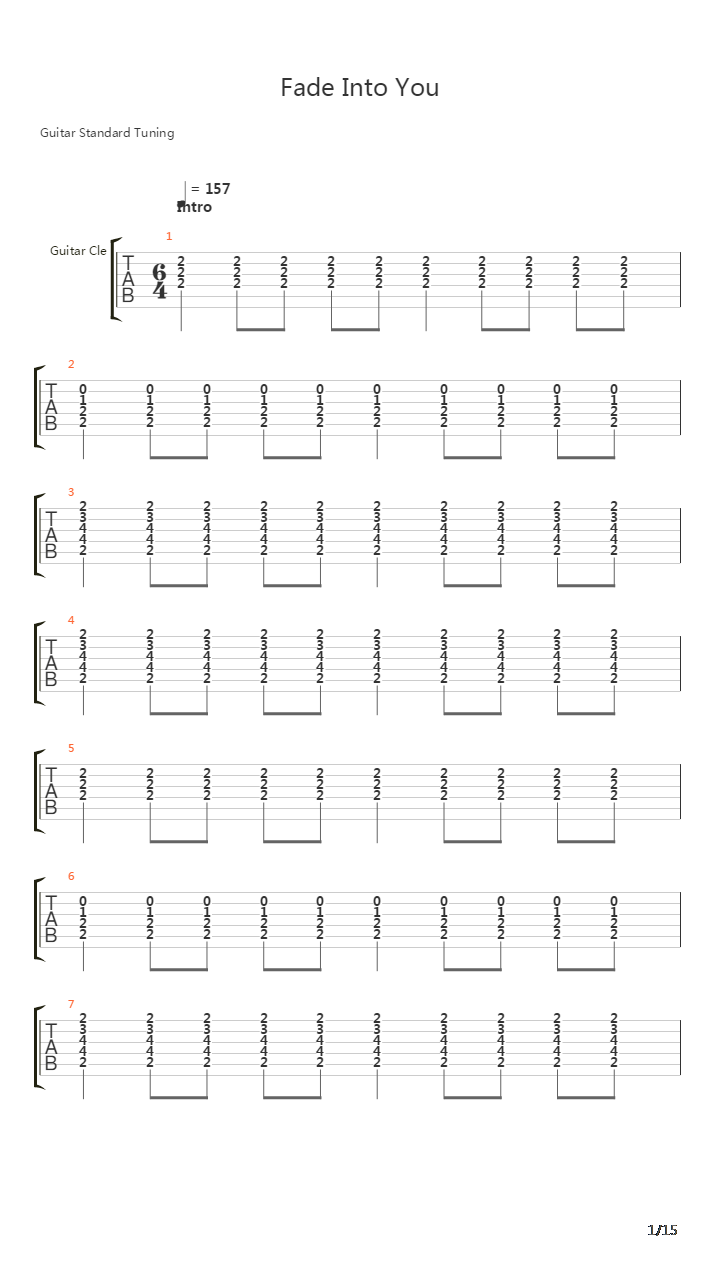 Fade Into You吉他谱
