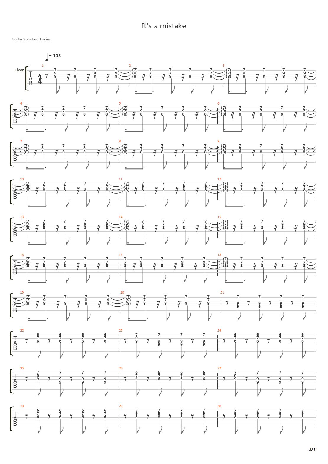 Its A Mistake吉他谱