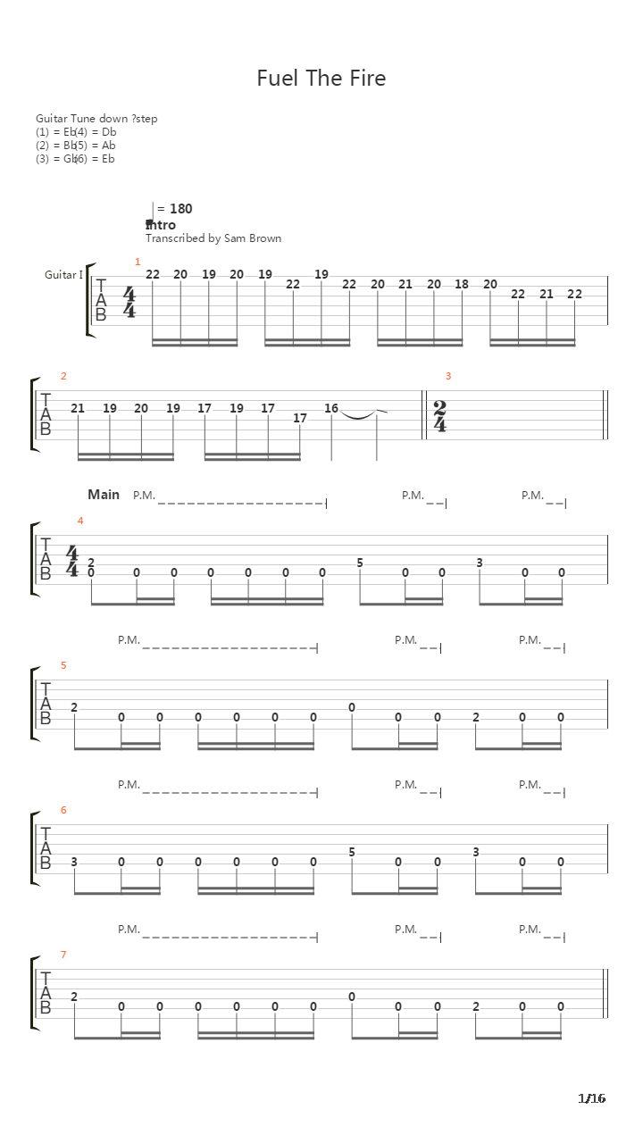 Fuel The Fire吉他谱