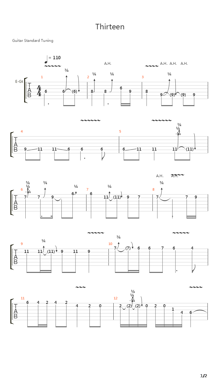 Thirteen吉他谱