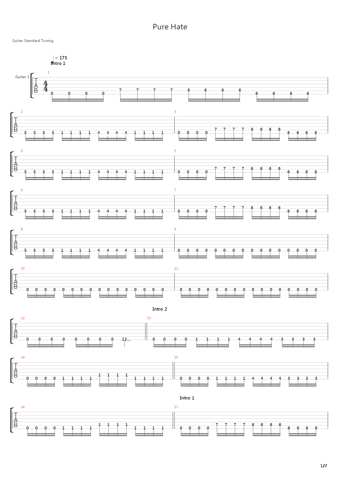 Pure Hate吉他谱