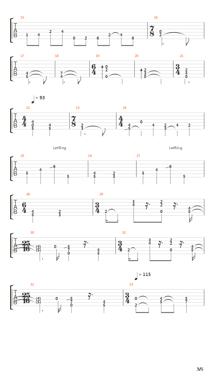 Luz Y Cielo - 6 String吉他谱