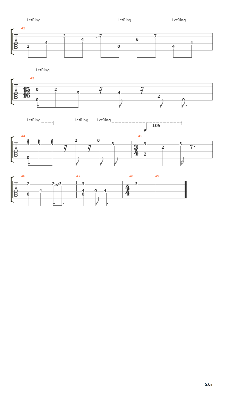 Luz Y Cielo - 6 String吉他谱