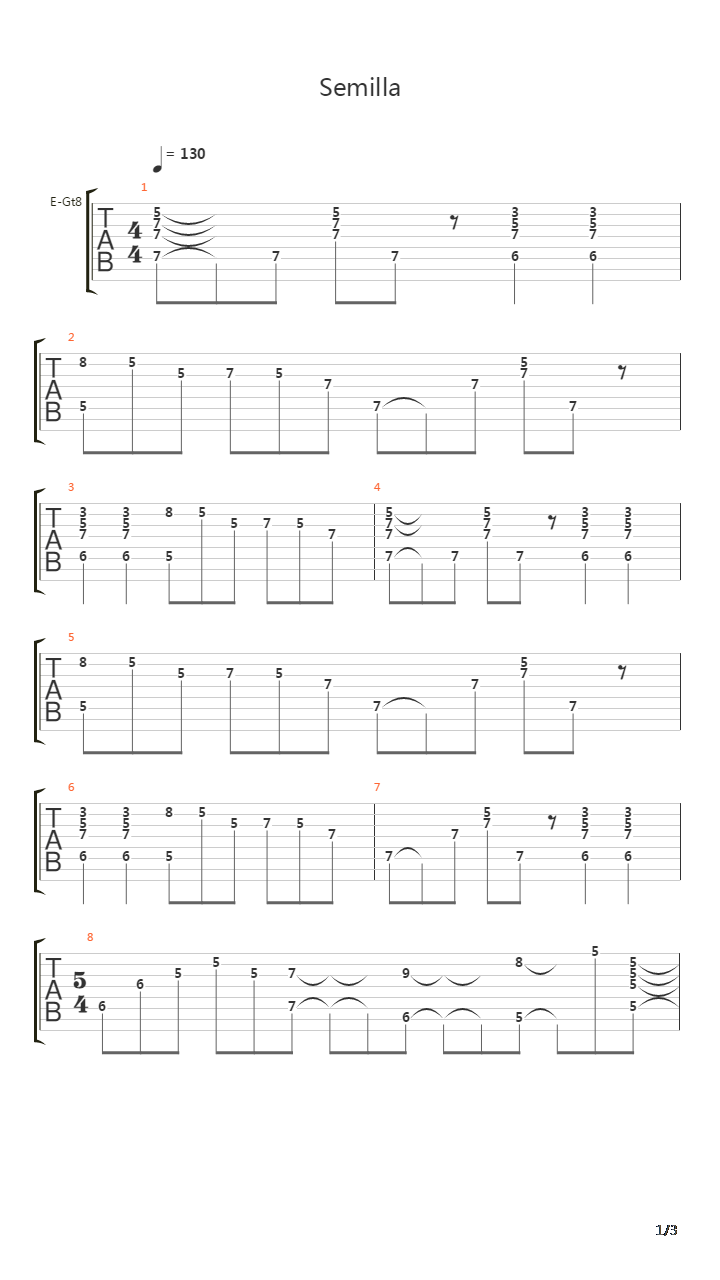 Semilla吉他谱