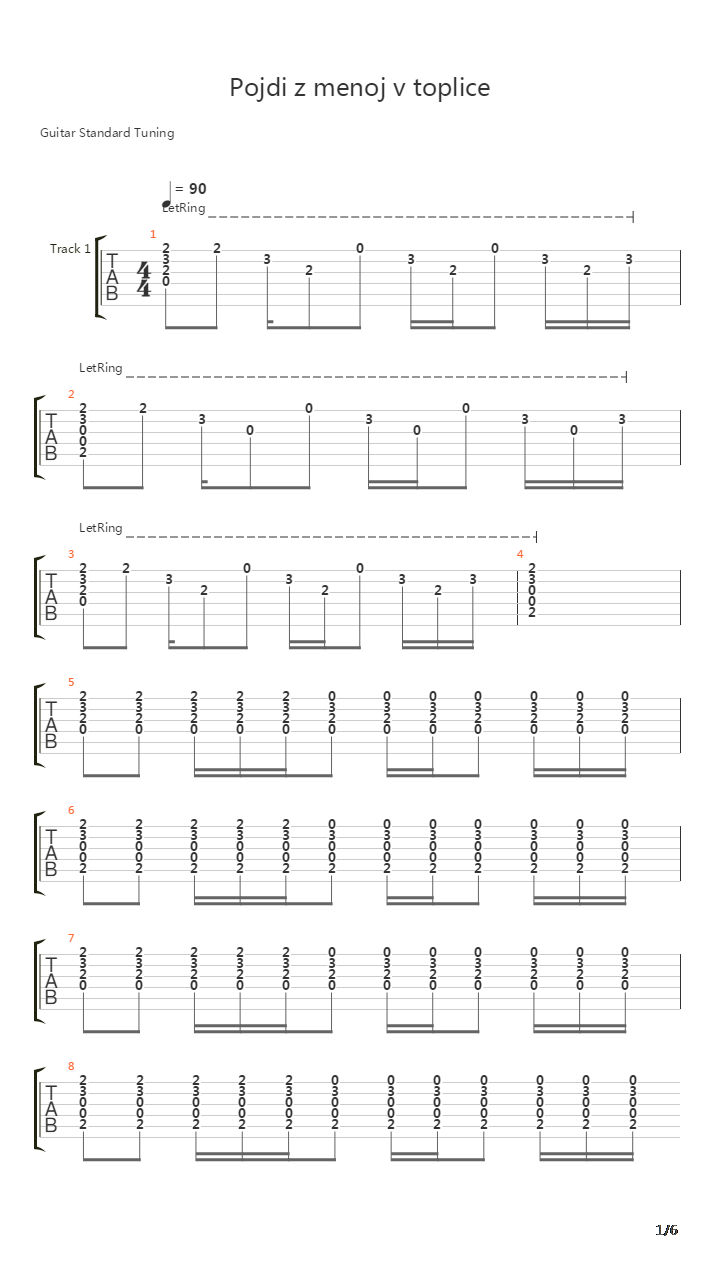 Pojdi Z Menoj V Toplice吉他谱