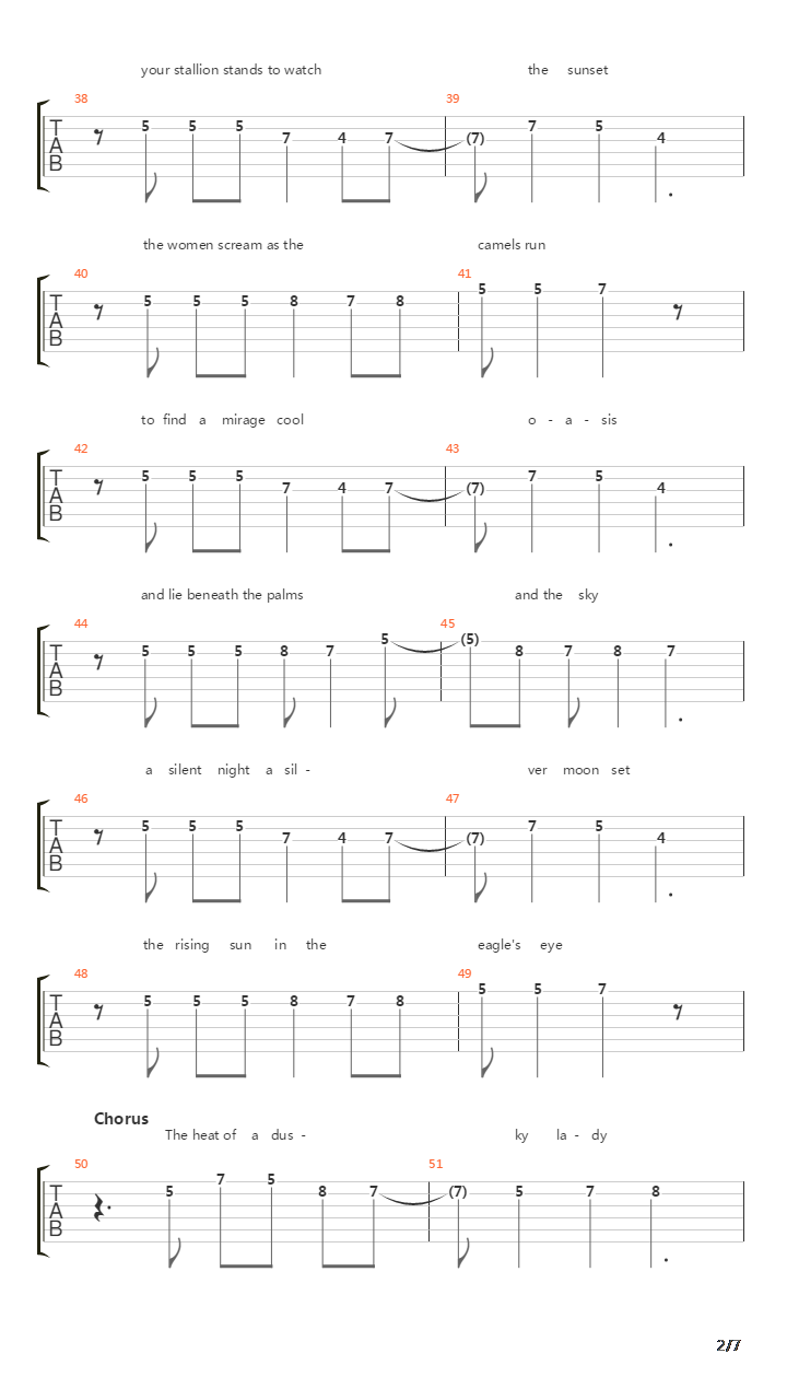 Desert Song吉他谱