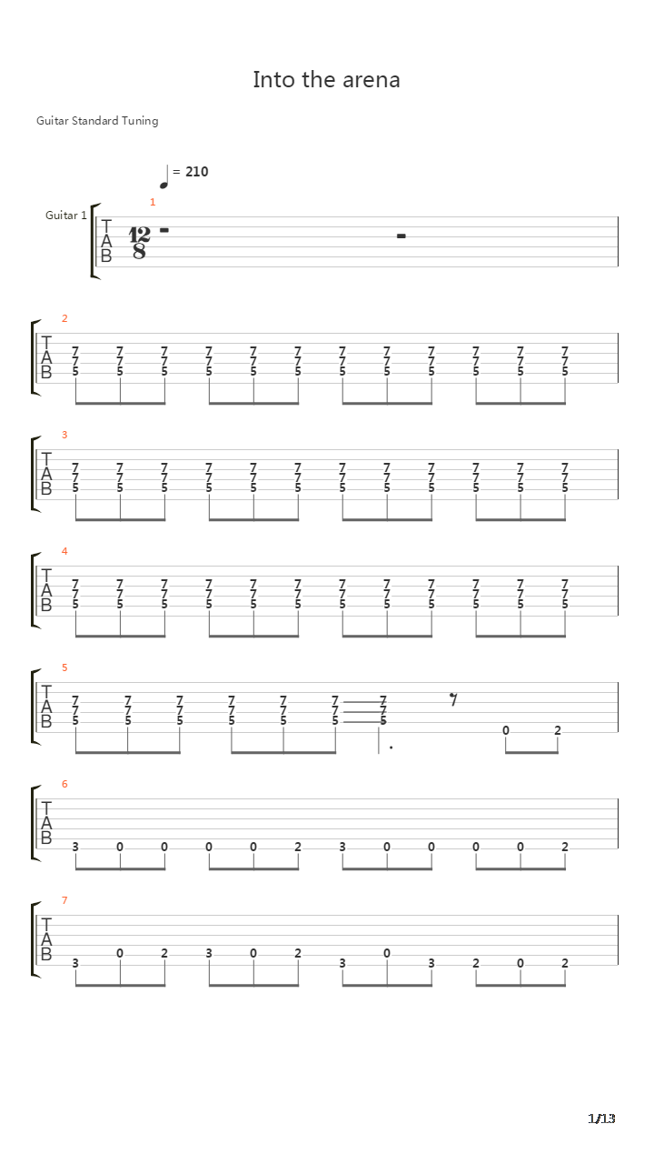 Into The Arena吉他谱