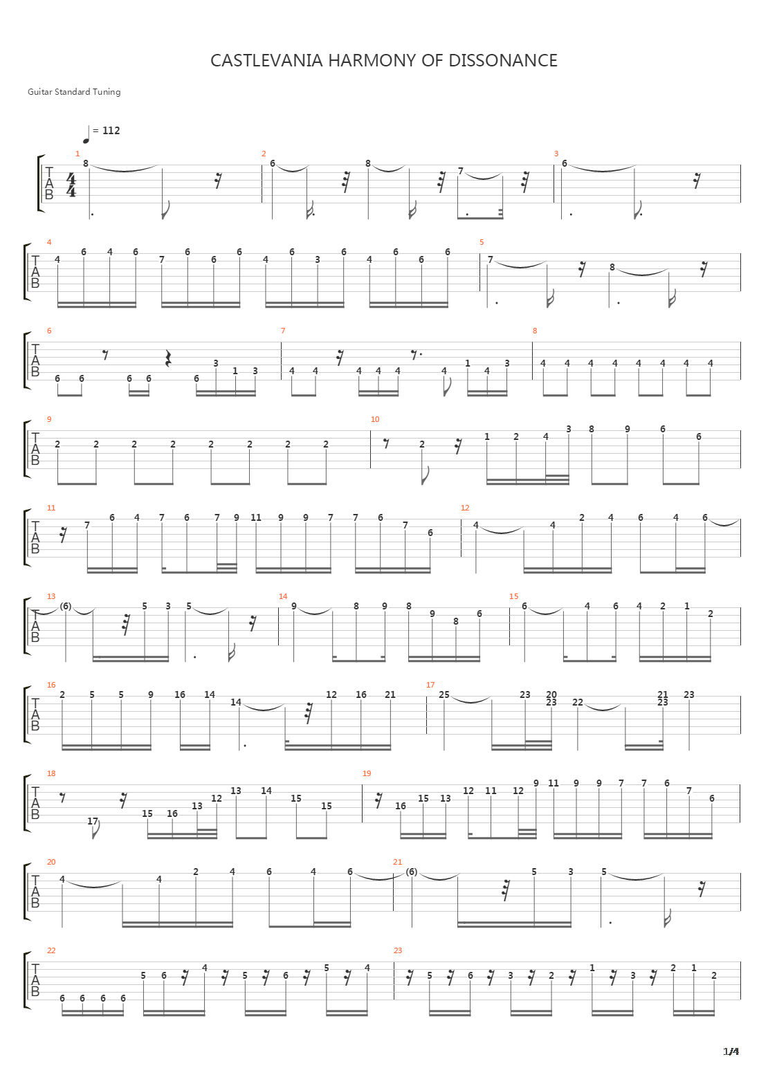 Castlevania Harmony Of Dissonance吉他谱