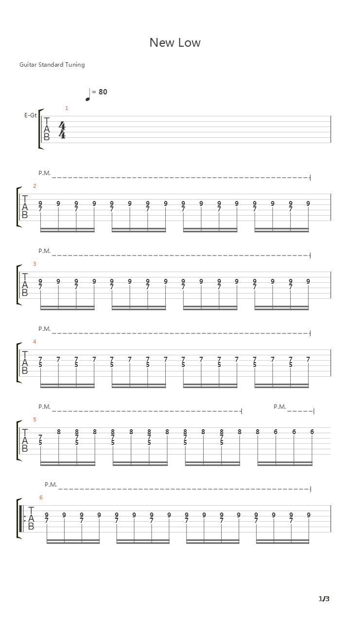 New Low吉他谱