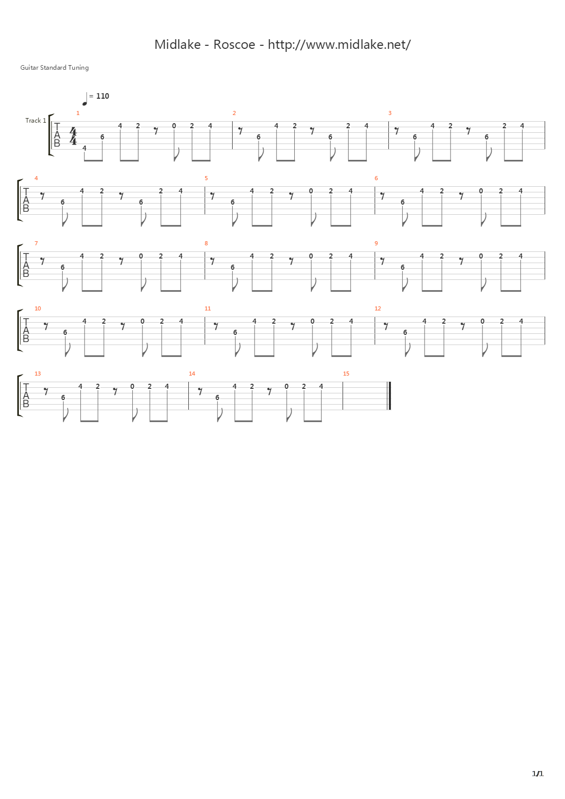 Roscoe吉他谱