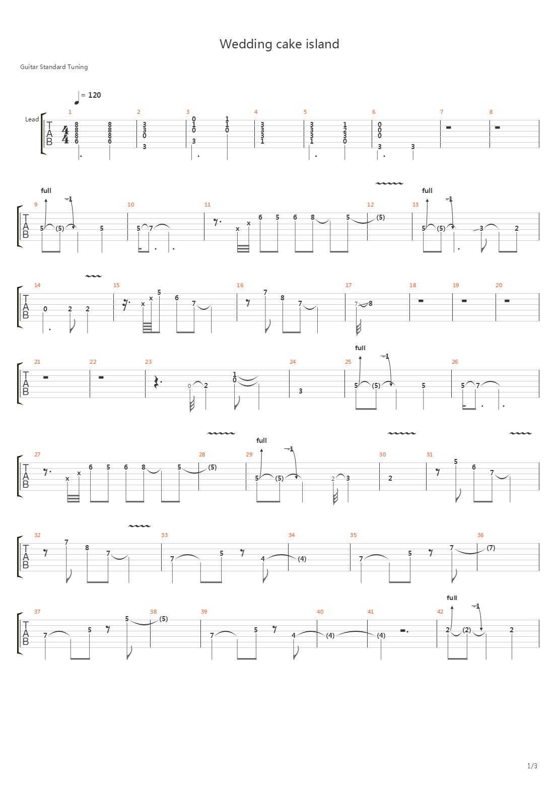 Wedding Cake Island吉他谱