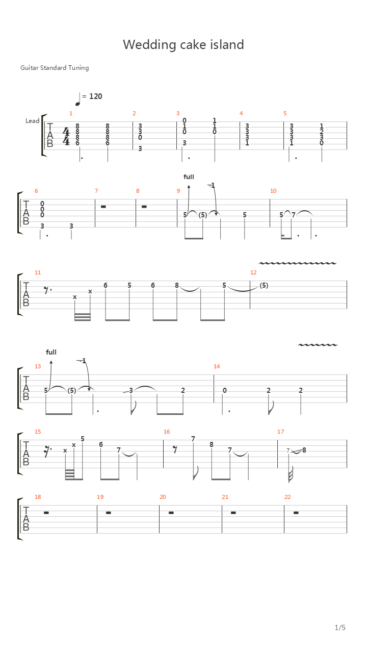 Wedding Cake Island吉他谱