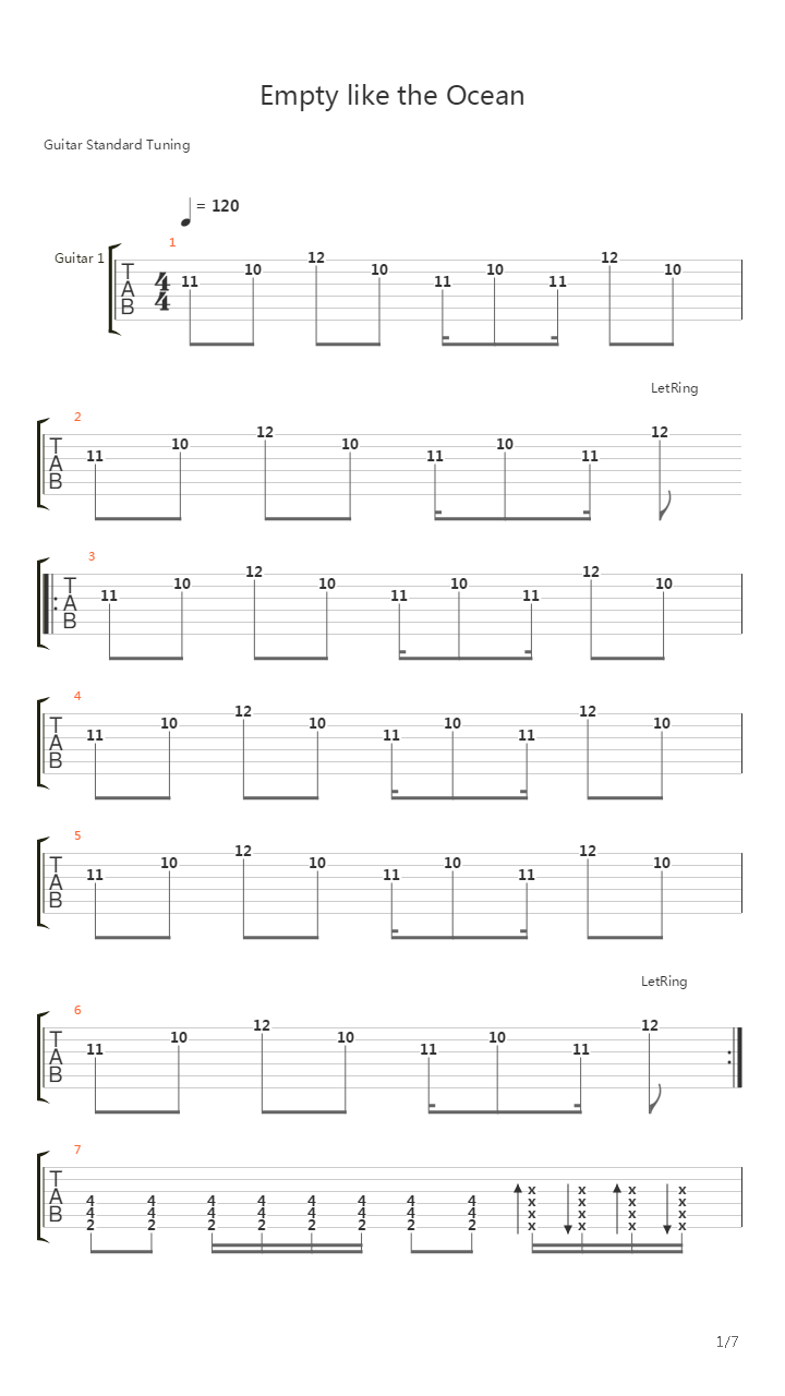 Empty Like The Ocean吉他谱
