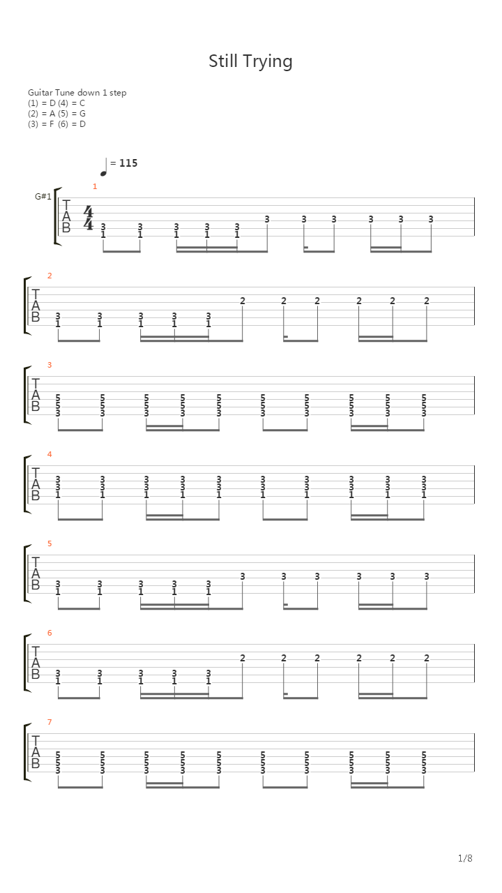 Still Trying吉他谱