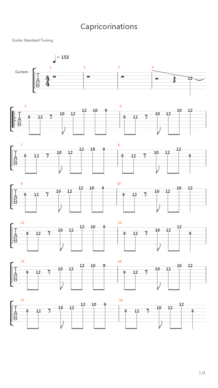 Capricorinations吉他谱