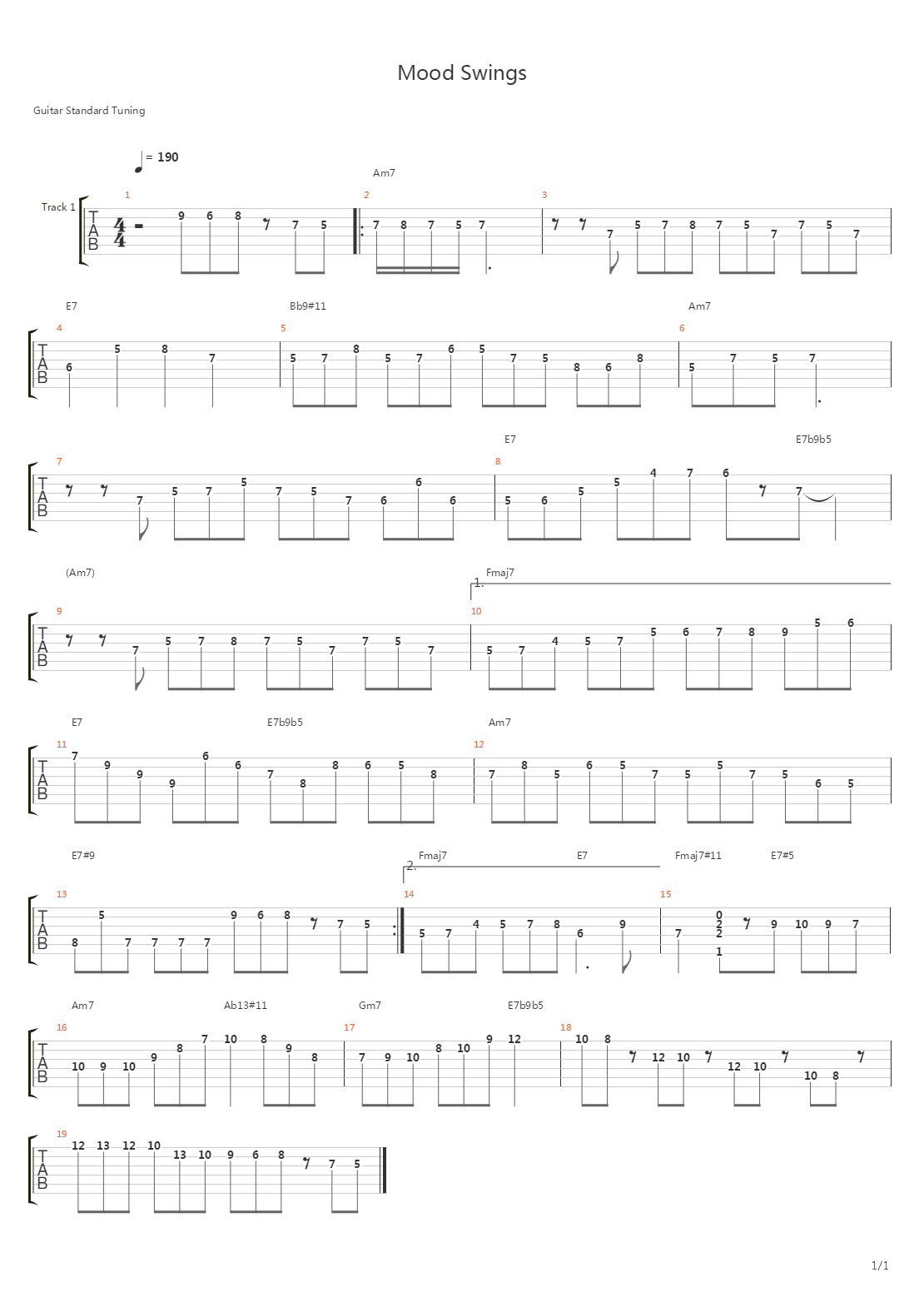 Mood Swings吉他谱