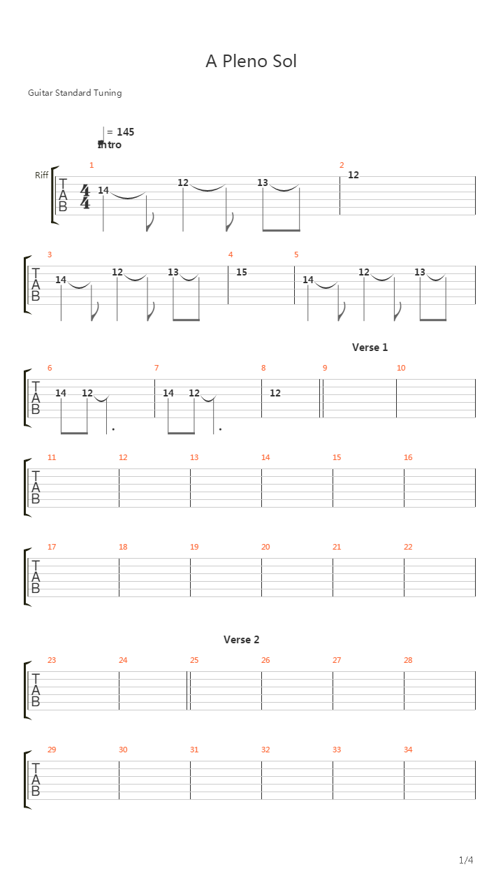 A Pleno Sol吉他谱