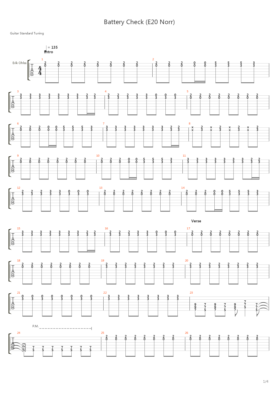 Battery Check吉他谱