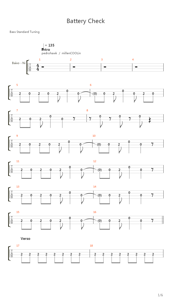 Battery Check吉他谱