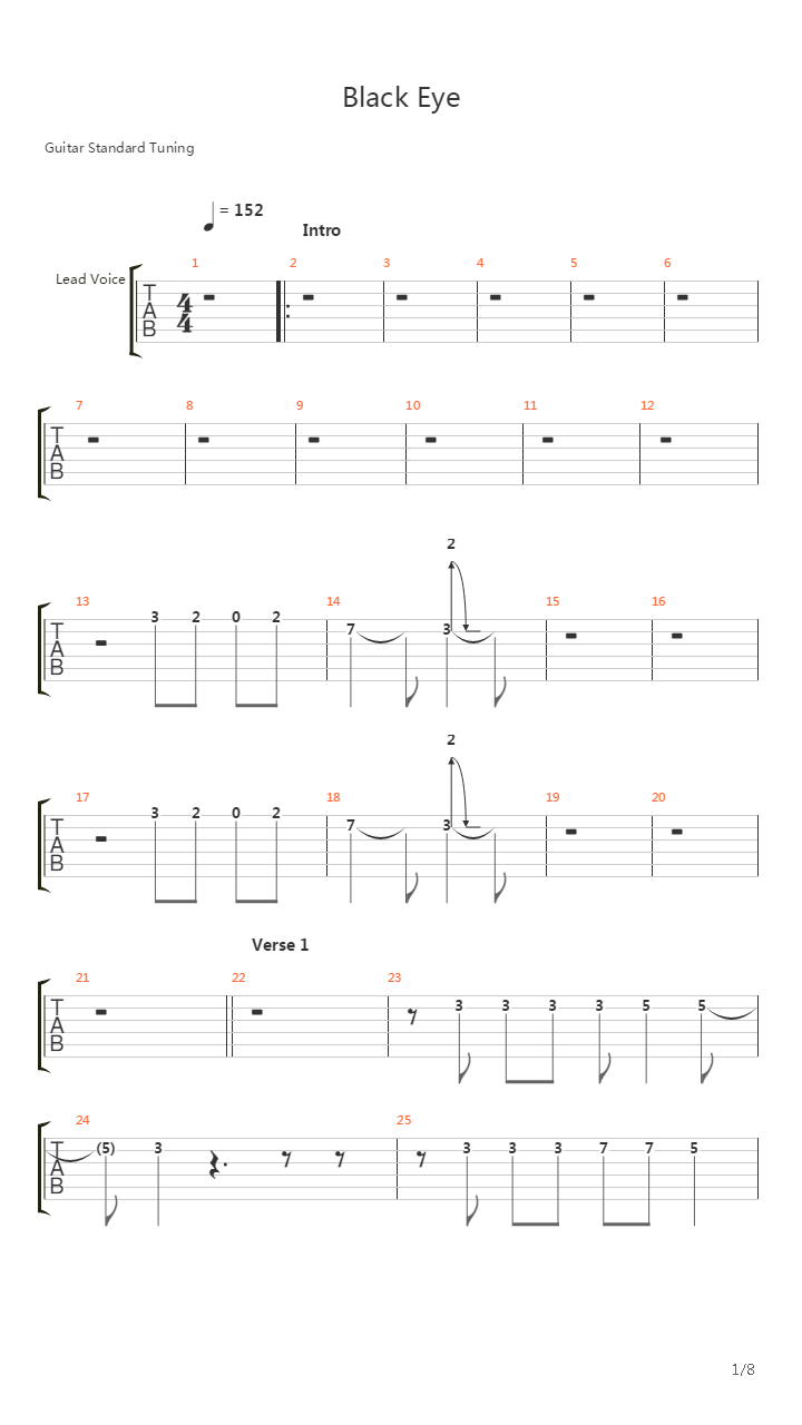 Black Eye吉他谱