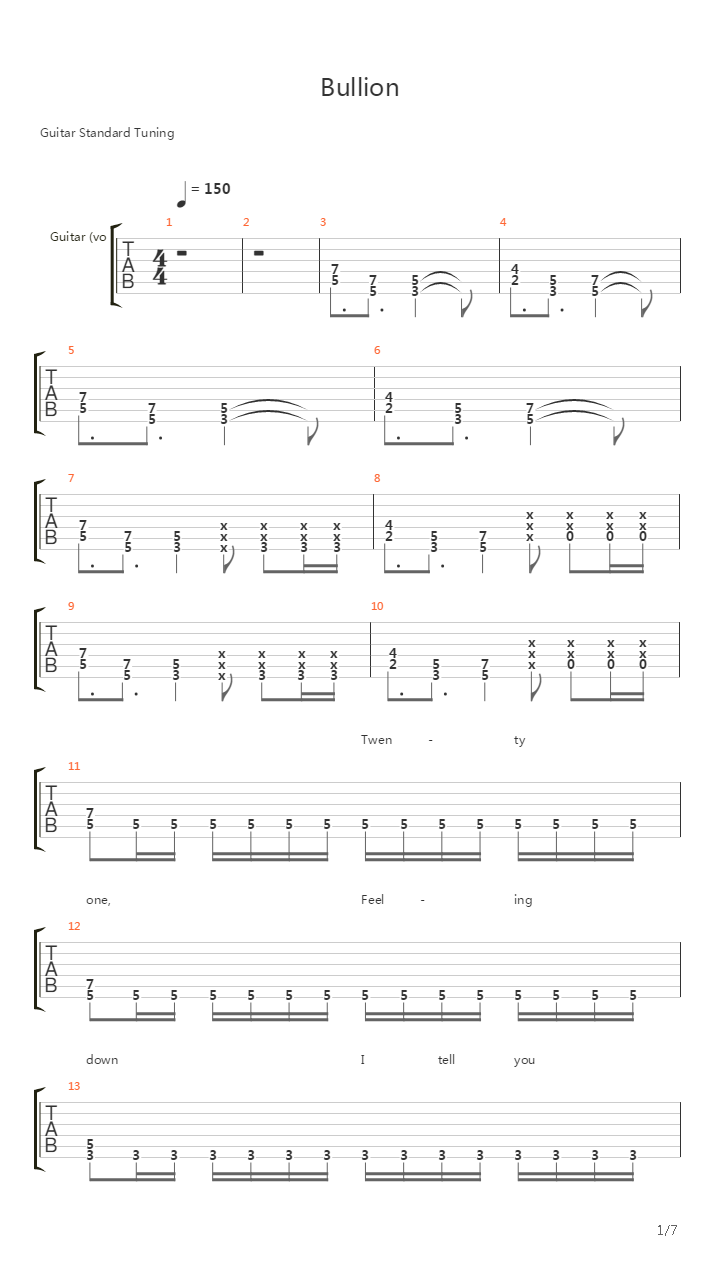Bullion吉他谱