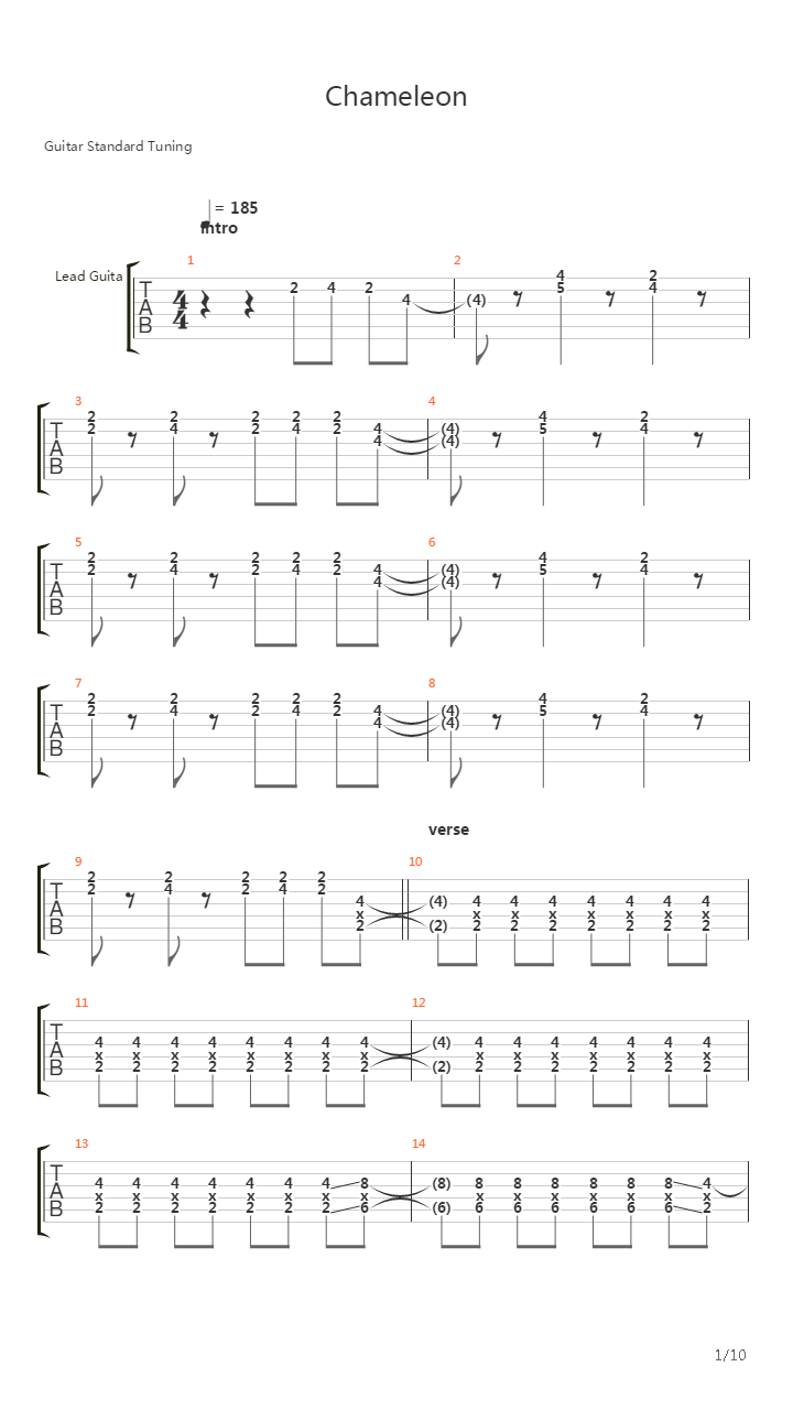 Chameleon吉他谱