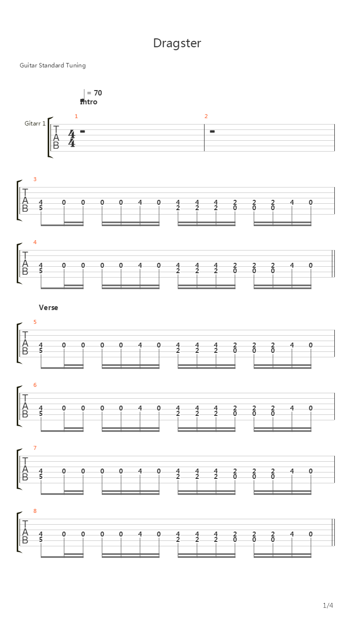 Dragster吉他谱