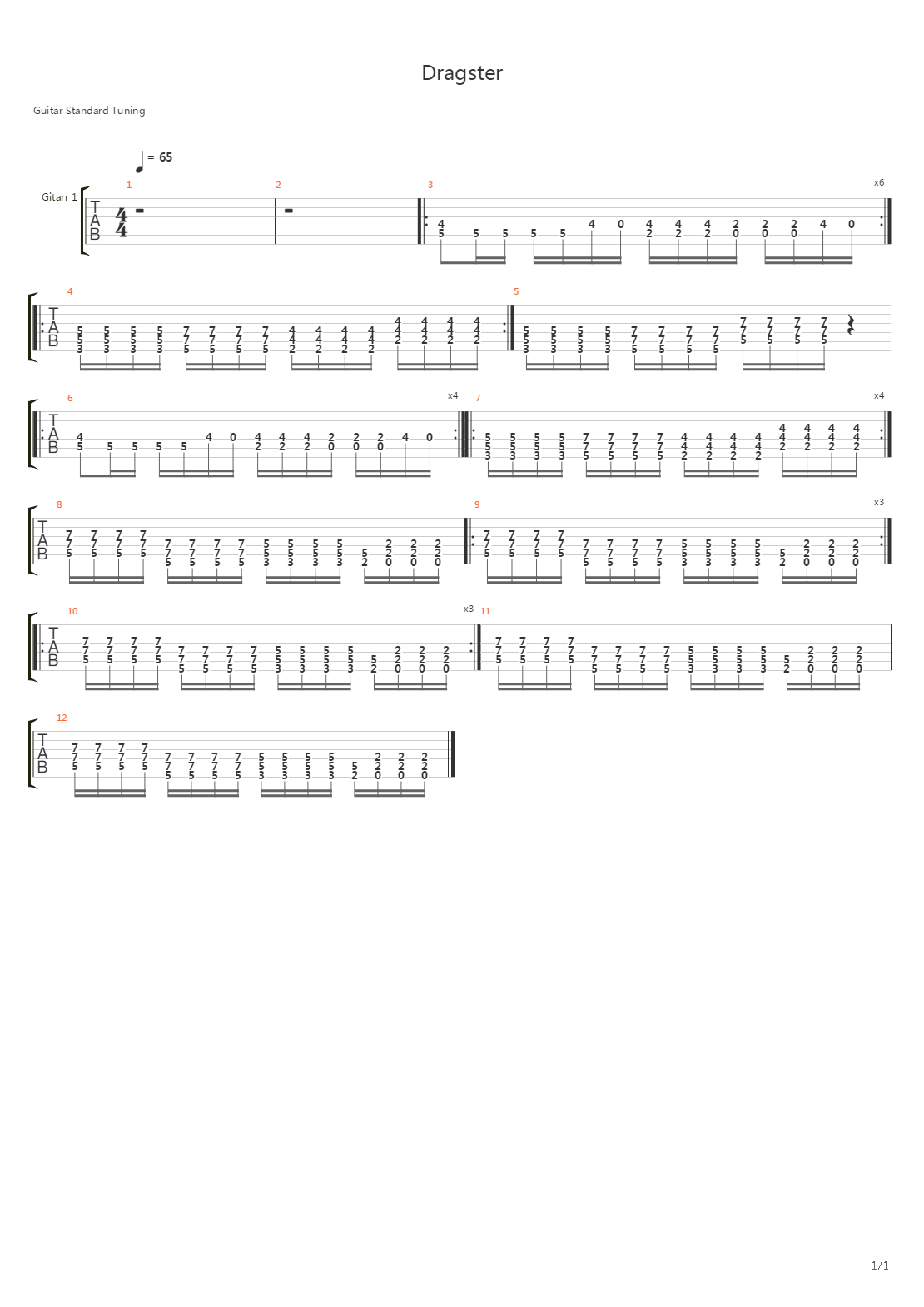 Dragster吉他谱