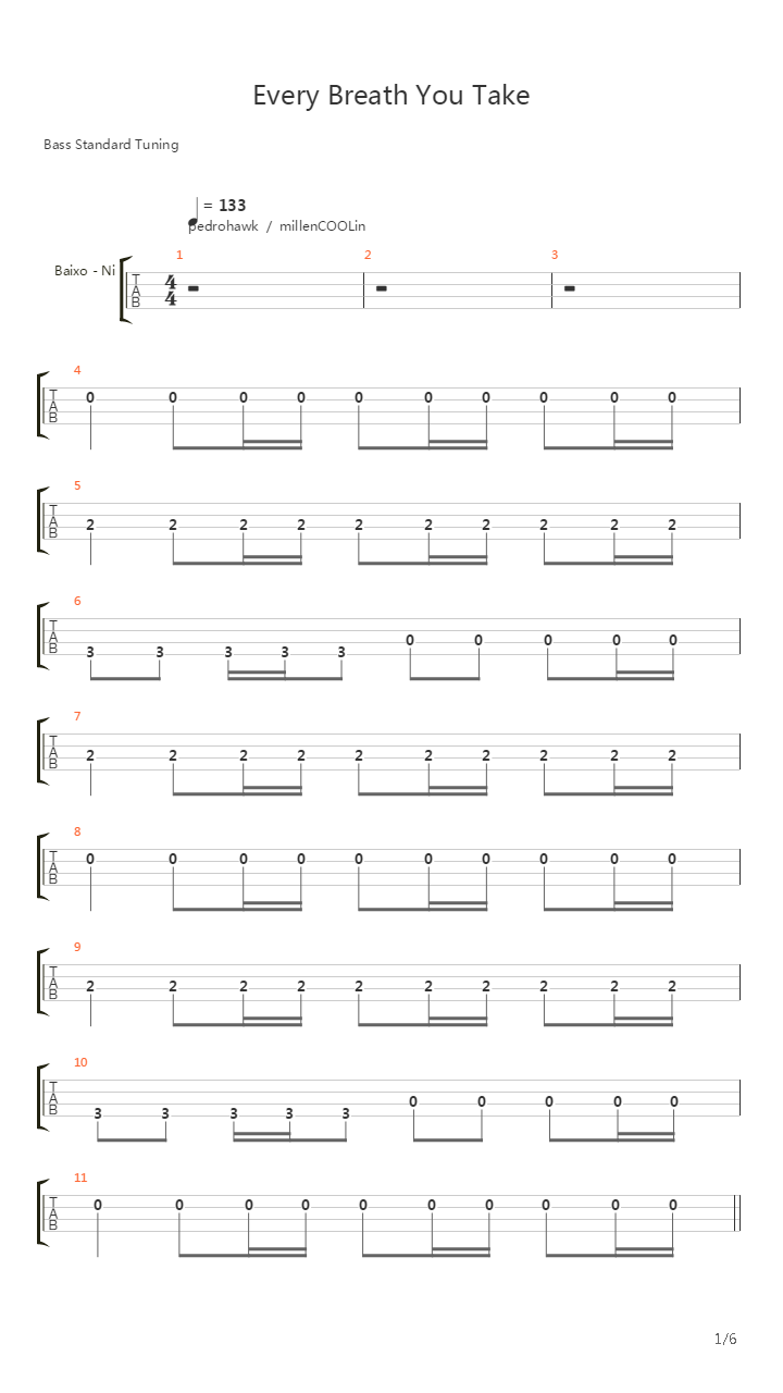 Every Breath You Take吉他谱
