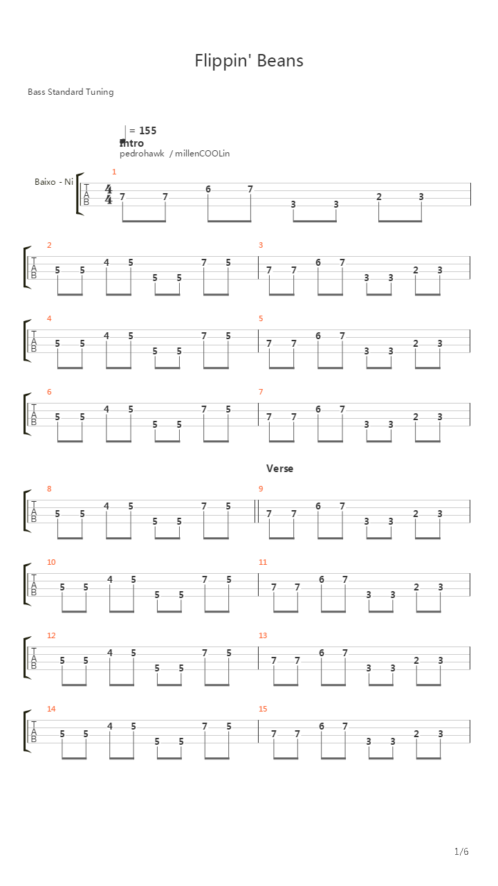 Flippin Beans吉他谱