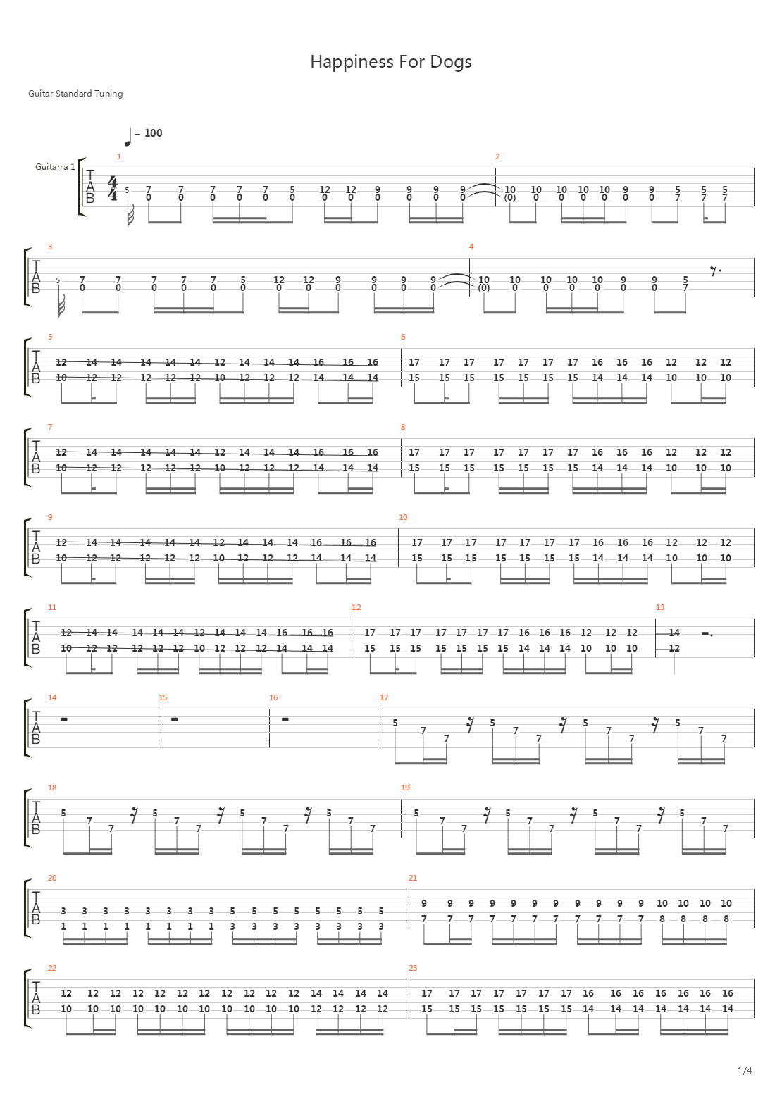 Happiness For Dogs吉他谱