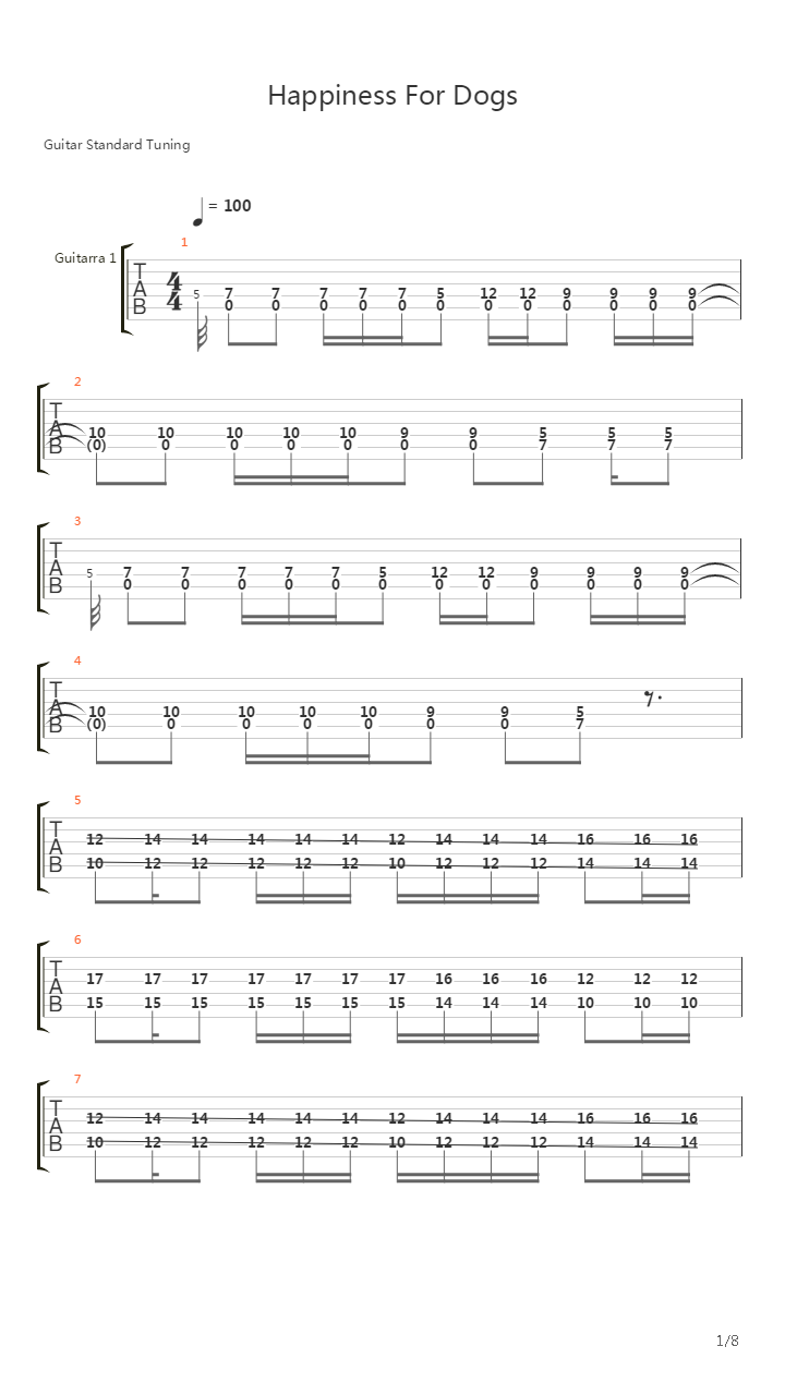 Happiness For Dogs吉他谱