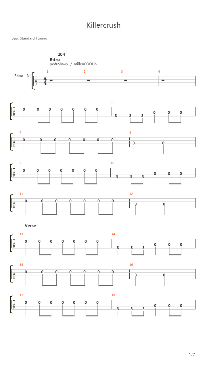 Killercrush吉他谱